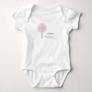 Pink Lace Girl Taufe Personalisiert Baby Strampler