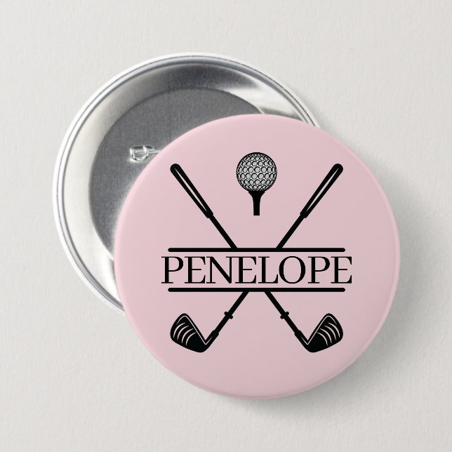 Pink Ladies Golf Name Button (Vorne & Hinten)