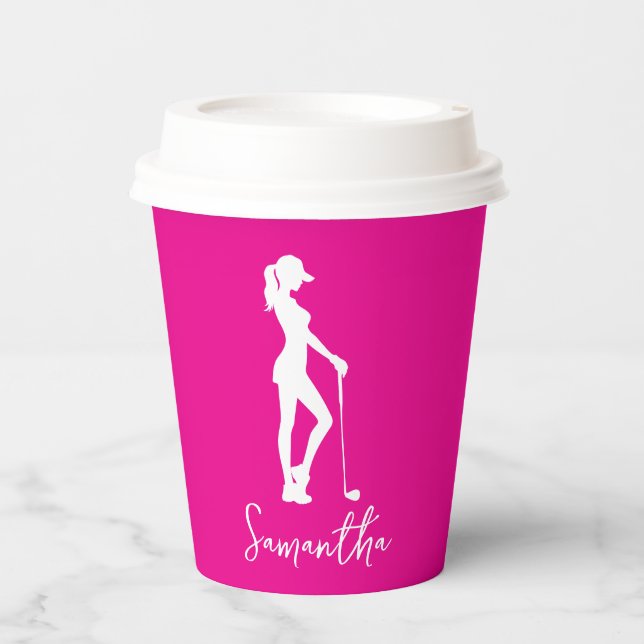 Pink Lady Monogram Pappbecher (Vorderseite)