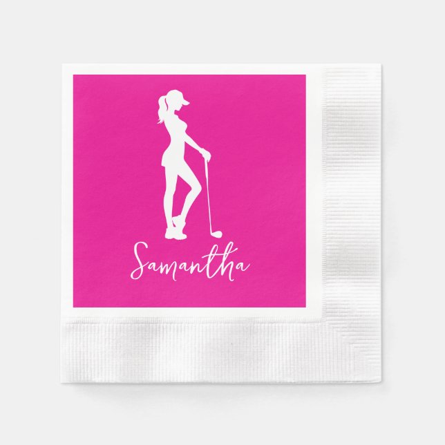 Pink Lady Monogram Serviette (Vorderseite)