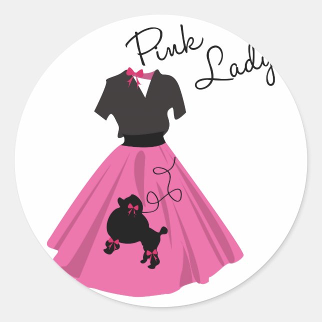Pink Lady Runder Aufkleber (Vorderseite)