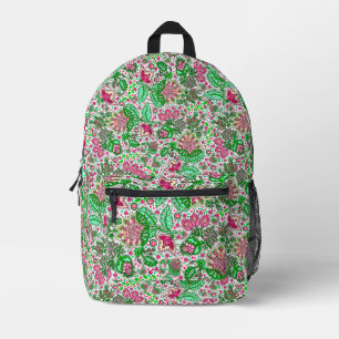 Pink Lady Slipper Blume NH Staat Wildblume Weiß Bedruckter Rucksack