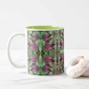 Pink Lady Slipper Orchid Blume Pair Personalisiert Zweifarbige Tasse