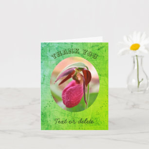 Pink Lady Slipper Personalisiert Danke Karte