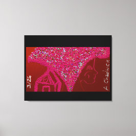 Pink Lady with Her Gabled Heart Leinwanddruck