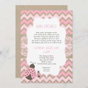 Pink Ladybug Baby Sprinkle, Mädchendusche Einladung