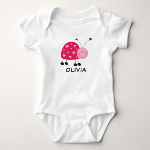 Pink Ladybug Bodysuit Baby Strampler