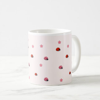 Pink Ladybug Garden Pattern Mug Kaffeetasse