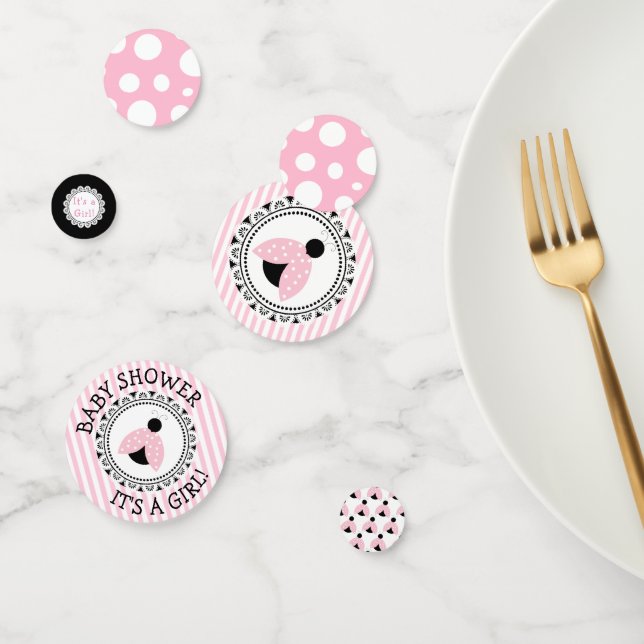 Pink Ladybug Girl's Baby Shower Konfetti (Gruppe)