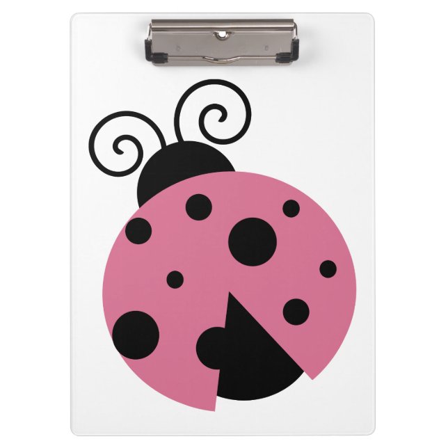 Pink Ladybug Klemmbrett (Vorderseite)