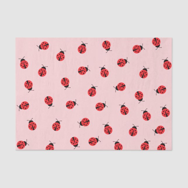 Pink Ladybug Tissue Seidenpapier (Vorderseite)