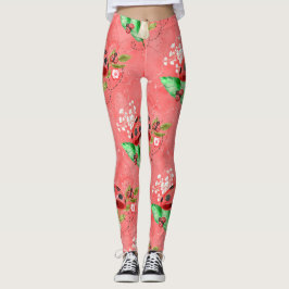 Pink Ladybug und Pilzmuster Leggings