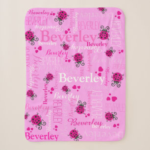 Pink Ladybugs and herzen Girls individuelle Name Sherpadecke