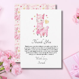 Pink-Lama-Brautparty Dankeskarte