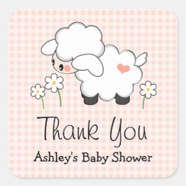 Pink Lamb Babydusche Aufkleber