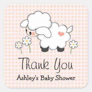 Pink Lamb Babydusche Aufkleber