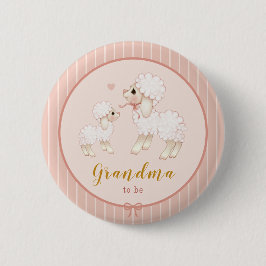 Pink Lamb Babydusche Oma zum Knopf Button