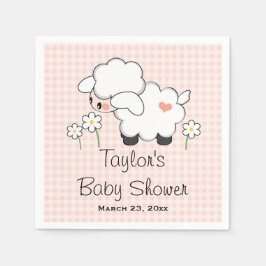 Pink Lamb Girl Babydusche Serviette