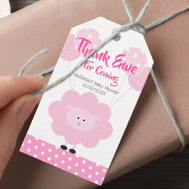 Pink Lamb Girl Danke Baby Dusche Niedlich Sweet Geschenkanhänger