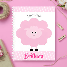 Pink Lamb Liebe Ewe Individuelle Name Script Niedl Notizbuch