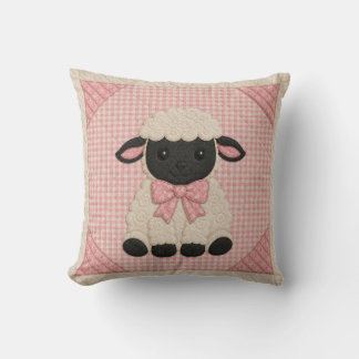 Pink Lamb Quilt Kissen