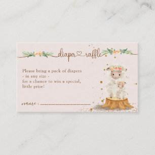 Pink Lamb Sheep Baby Dusche Mommy Diaper Raffel Begleitkarte