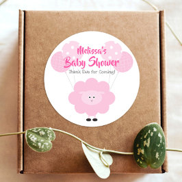 Pink Lamb Sweet Girl Baby Dusche Danke Niedlich Runder Aufkleber