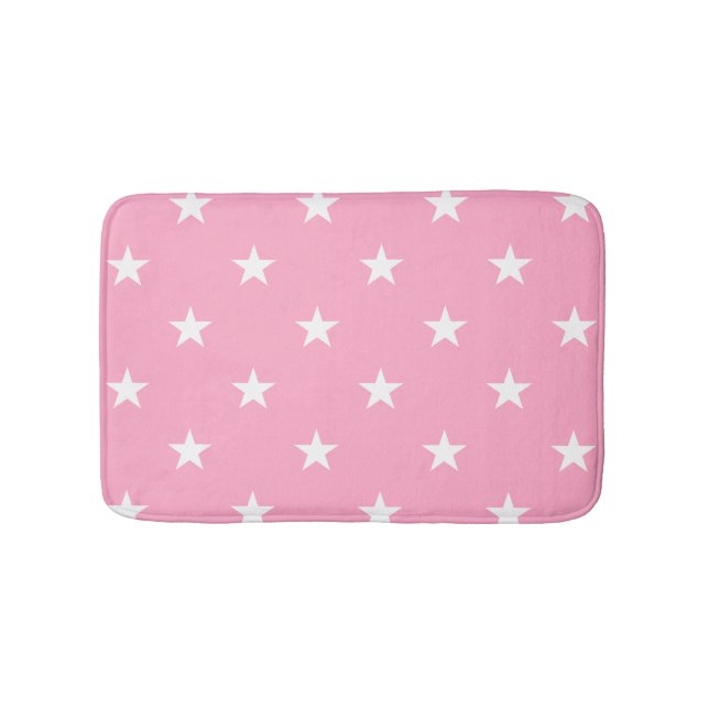 Pink Large Stars Bath Mat Badematte (Vorderseite)