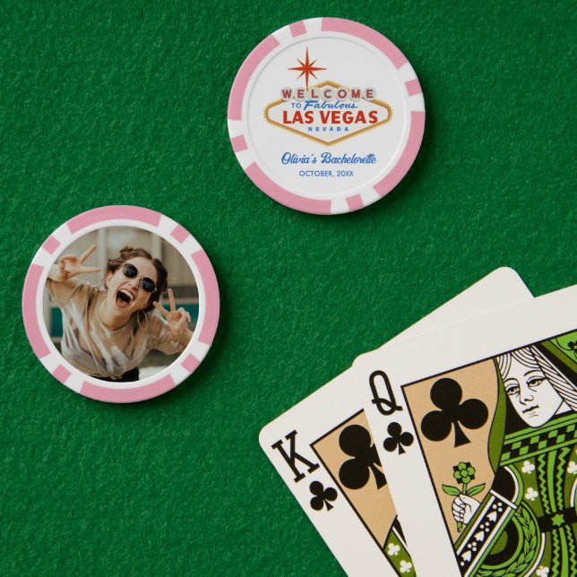 Pink Las Vegas Bachelorette Favoriser les jetons d (Table de poker (double))