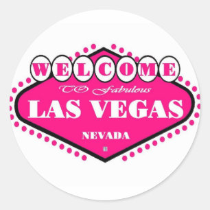 Pink-Las Vegas-Logo-Aufkleber Runder Aufkleber