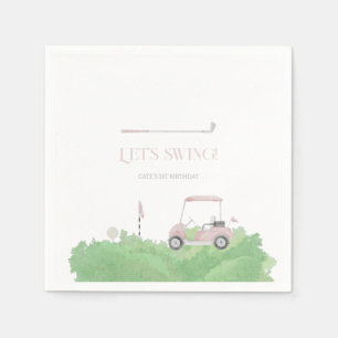 Pink lass par tee Golf Geburtstag Serviette