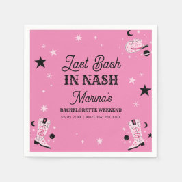 Pink Last Bash Nash Nashville Bachelorette Serviette