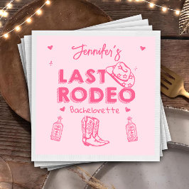 Pink Last Rodeo Cowgirl Junggeselinnen-Abschied Serviette