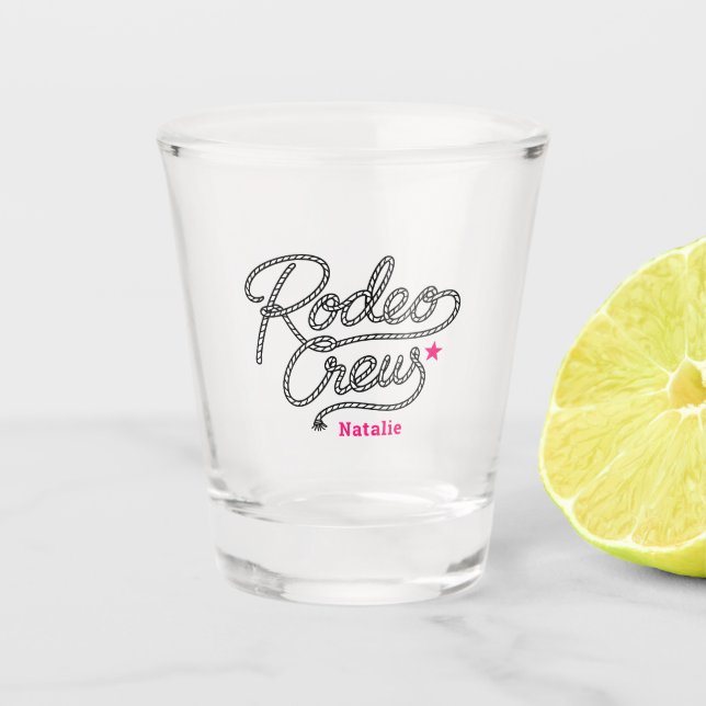 Pink Last Rodeo Western Bachelorette Party Schnapsglas (Vorderseite)