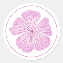 Pink Lavatera Blume Runder Aufkleber