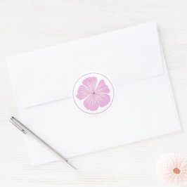 Pink Lavatera Blume Runder Aufkleber
