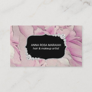 *~* Pink Lavendel Beauty Artist Diamond Floral Visitenkarte