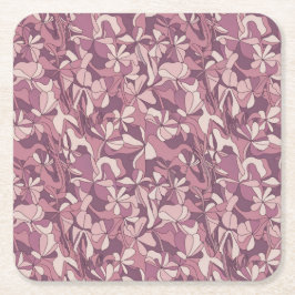 Pink Lavendel Blume Camouflage Untersetzer Set