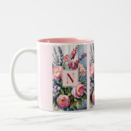 Pink Lavendel Blume Moderne Aquarellbilder Zweifarbige Tasse