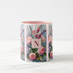 Pink Lavendel Blume Moderne Aquarellbilder Zweifarbige Tasse