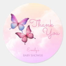 Pink Lavender Butterfly Babydusche