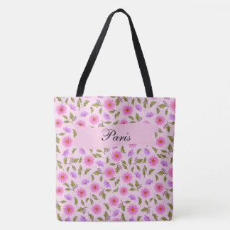 Pink Lavender Lacy Daisy Tote Bag Tasche