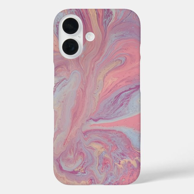 Pink & Lavender Swirt Handy Case (Rückseite)