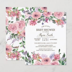 Pink Lavender Watercolor Frühjahrsdusche Einladung