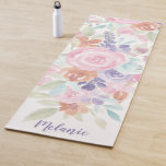 Pink lavenor floral wassercolor name monogram yogamatte<br><div class="desc">Moderner pastellrosa Lavendel mit floraler Aquarellfarbe oder Monogramm mit hübsch bemalten Lavendel,  Terrakotta,  rosa eleganten Blume und Blätter Bouquet.</div>