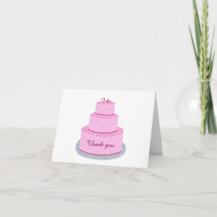 Pink Layered Cake with Hearts Danke, Karten