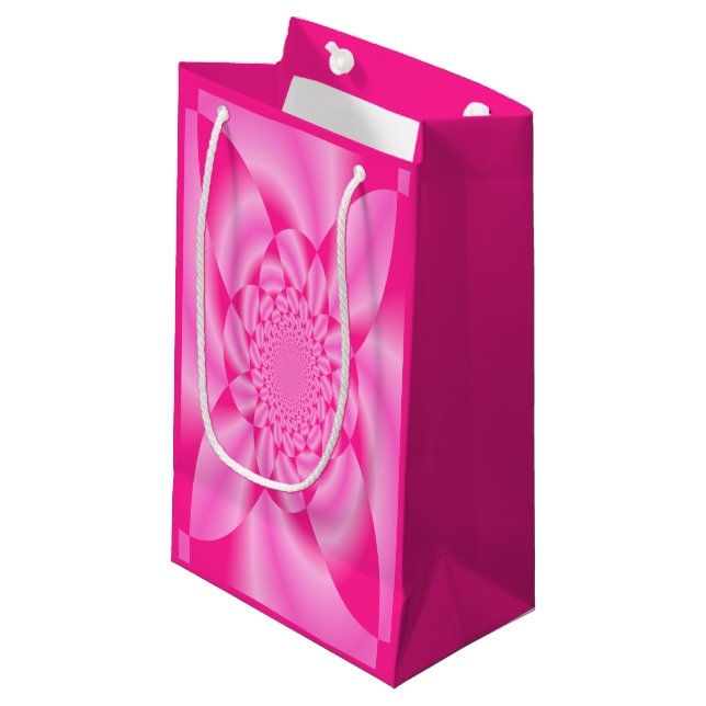 Pink Leaf Petal Kleine Geschenktüte (Vorderseite Schrägansicht)