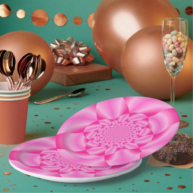 Pink Leaf Petal Pappteller (Multi)