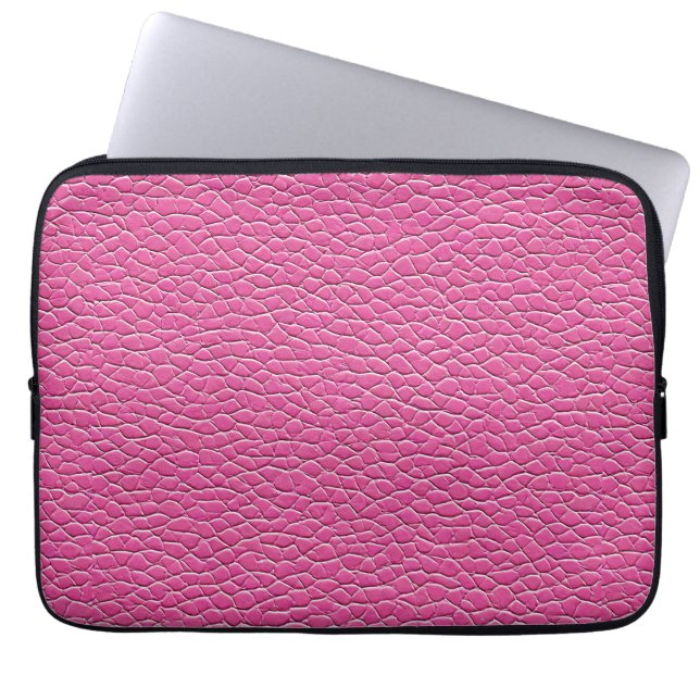Pink-Leder-Effekt Laptopschutzhülle (Vorderseite)
