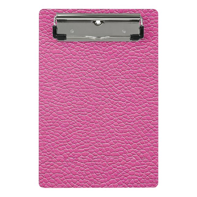 Pink-Leder-Effekt Mini Klemmbrett (Vorderseite)